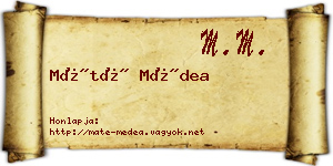 Máté Médea névjegykártya